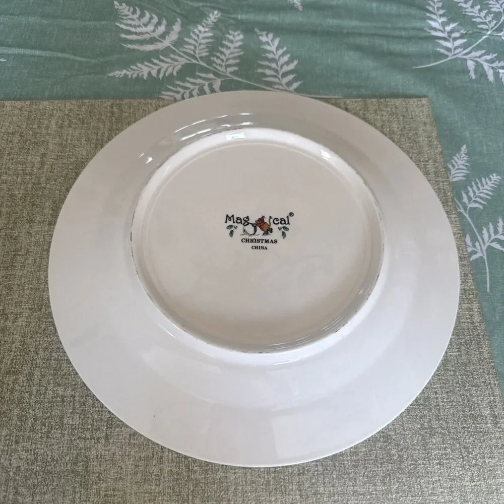 Vintage MAGICAL CHRISTMAS Salad Plate China Pearl, 10 3/4” , EUC!